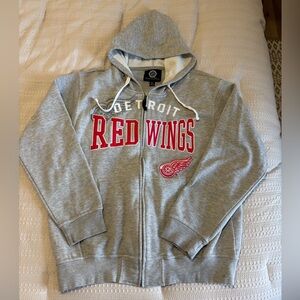 Detroit Red Wings Full Zip Hoodie Gray NHL Licensed XL